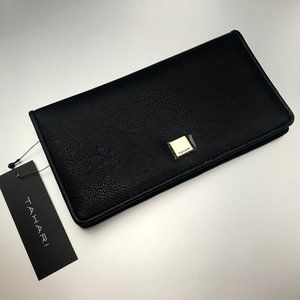 NEW Tahari Black Slim Clutch / Wallet / Cardholder